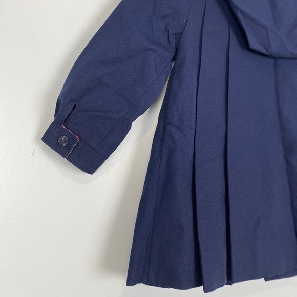 Vintage Rothschild Size 4 Girls Coat Gingham Lining Pea Coat Swing Jacket Bows - Picture 6 of 9